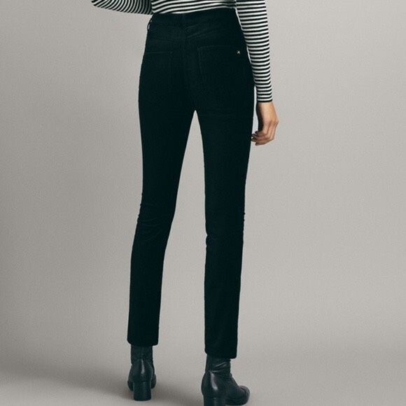 Massimo Dutti Navy Skinny Fit Brushed Cotton Pant‎ Size 8 - Picture 1 of 11